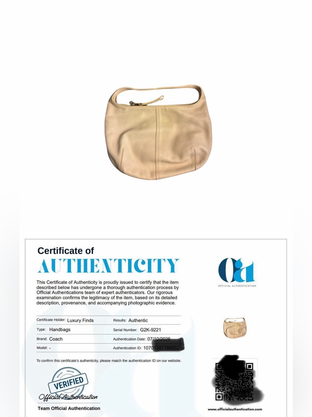 COACH + COA Vintage Ergo 9221 Ivory Glove Tanned Leather Hobo Shoulder Bag Y2K - Picture 10 of 10